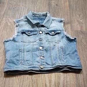 KanCan Light Blue Denim Sleeveless Jacket Vest